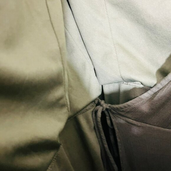 Lulu's Kiss and Pastel Olive Green Wrap Dress Mini SZ M - Picture 7 of 10